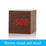 Multicolor LED Wooden Alarm Clock