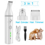 3 IN 1 Dog Hair Trimmer Cat Hair Trimmer USB Rechargeable Pet Clipper Nail Grinder Dog Nail Clippers Pet Grooming Scissors