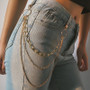 Punk Hip-hop Trendy Single/Three Layer Belt Key Chain Waist Pants Chain Jeans Long Metal Clothing Accessories Jewelry Fashion
