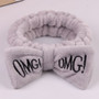 2020 New OMG Letter Coral Fleece Wash Face Bow Hairbands For Women Girls Headbands Headwear Hair Bands Turban Hair Accessories