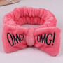 2020 New OMG Letter Coral Fleece Wash Face Bow Hairbands For Women Girls Headbands Headwear Hair Bands Turban Hair Accessories