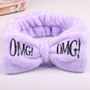 2020 New OMG Letter Coral Fleece Wash Face Bow Hairbands For Women Girls Headbands Headwear Hair Bands Turban Hair Accessories