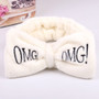 2020 New OMG Letter Coral Fleece Wash Face Bow Hairbands For Women Girls Headbands Headwear Hair Bands Turban Hair Accessories