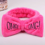 2020 New OMG Letter Coral Fleece Wash Face Bow Hairbands For Women Girls Headbands Headwear Hair Bands Turban Hair Accessories