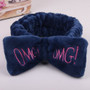 2020 New OMG Letter Coral Fleece Wash Face Bow Hairbands For Women Girls Headbands Headwear Hair Bands Turban Hair Accessories