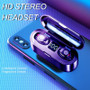 KUGE Wireless V5.0 Bluetooth Earphone HD Stereo Headphone Sports Waterproof Headset With Dual Mic and 2000mAh Battery Charge Cas