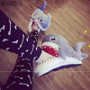 Fuzzy Shark Slippers