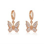 Long Sliver Butterfly Drop Earrings