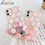 FLYKYLIN Phone Case For iPhone 11 Pro Max X XR XS Max 7 8 Plus SE 2 2020 Luxury Electroplated Geometric Marble Soft IMD Cover