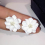 Big White Flower Earrings