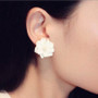 Big White Flower Earrings