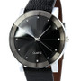 Men Luxury Quartz Stainless Steel Dial Leather Band Wrist Watch