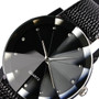 Men Luxury Quartz Stainless Steel Dial Leather Band Wrist Watch