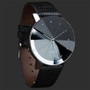 Men Luxury Quartz Stainless Steel Dial Leather Band Wrist Watch