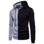 Hoodie with zipper and wide collar