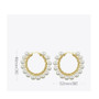 Pearl Big Circle Hoops Earrings