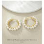 Pearl Big Circle Hoops Earrings