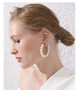 Pearl Big Circle Hoops Earrings