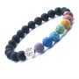 Tree of Life 8mm Colorful Seven Chakras  Black Lava Stone Bracelet DIY Aromatherapy Essential Oil Diffuser Bracelet Yoga Jewelry