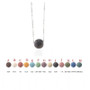 Colourful Round Lava Stone Bead Essential Oil Diffuser Necklace Aromatherapy Volcanic Rock Stone  Gold Chain Jewelry