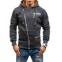 Men Side zipper gauze hoodies sweater