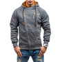 Men Side zipper gauze hoodies sweater