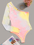 One Shoulder Tie Dye Fitted Bodysuit