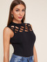 Mock-Neck Strappy Yoke Form Fitted Bodysuit