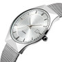 Classy Watch Men Date Quartz-watch Stainless Steel Mesh Strap Ultra Thin Dial Clock