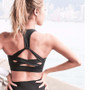 White Strap Push Up Sports Bra for Women Gym Running yoga top Bra Athletic Vest Hollow out Sportswear Underwear