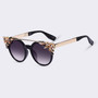 Cat Eye Sunglasses Women Luxury Diamond Decoration Reflective Coating Mirrors Shades UV400 Protection