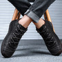 Vintage Leather Warm Snow Men's Ankle  Boots