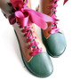 Flats Lace-up PU Leather Round Toe Mid-calf Boots