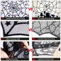 Black Lace Spiderweb Table Cloth  Horror Halloween Party Decoration