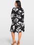 Floral Printed O-Neck Long Sleeve Loose Dress