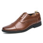 Dress Shoes -  Men Genuine Leather Formal Flats Dress Shoes