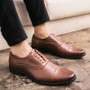 Dress Shoes -  Men Genuine Leather Formal Flats Dress Shoes