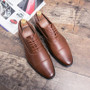 Dress Shoes -  Men Genuine Leather Formal Flats Dress Shoes