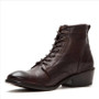 Vintage Low Heel Lace-Up Leather Boots