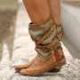 Womens Vintage Style Casual Rivet Boots