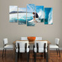 HD PRINTED SURFING UNDER GREAT WAVE 5 PIECE CANVAS