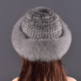 women Real mink Fur Bomber Hats winter Genuine Fox fur Cap Luxurious Quality Winter hat Elastic Warm Soft Fluffy natural fur hat