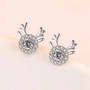 Crystal Deer Stud Earrings Women Fashion Jewelry Gift