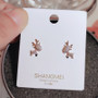 Crystal Deer Stud Earrings Women Fashion Jewelry Gift