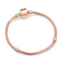 New Original Charm Bracelet Rose Gold Silver Color Alloy Snake Chain Basic Bracelets For Fashion Women Bead DIY Jewelry Dropship