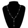 Gothic Baroque Pearl Pendant Choker Necklace for Women Wedding Punk Big Bead Lariat Gold Color Long Chain Necklace Jewelry