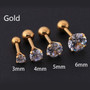 1 pcs/bag Size 3/4/5/6mm 4 Colors Medical titanium needle True zircon Ear Studs Boys and girls Earrings For DIY Party Earrings