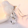 925 sterling silver women's fashion new jewelry high quality crystal zircon retro simple pendant necklace long 45CM