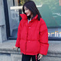 Style Winter Jacket Women Stand Collar Solid Black White Female Down Coat Loose Oversized Womens Short Parka