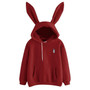Winter Rabbit Ears Fashion Hoody Casual Solid Color Warm Sweatshirt Hoodies For Women
